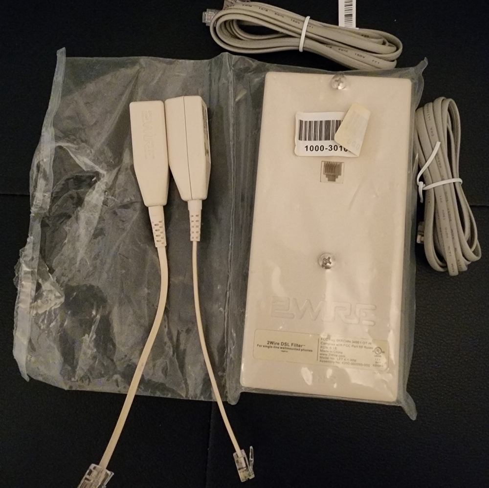 2WIRE DSL FILTERS, PLATE, 2 PHONE CORDS